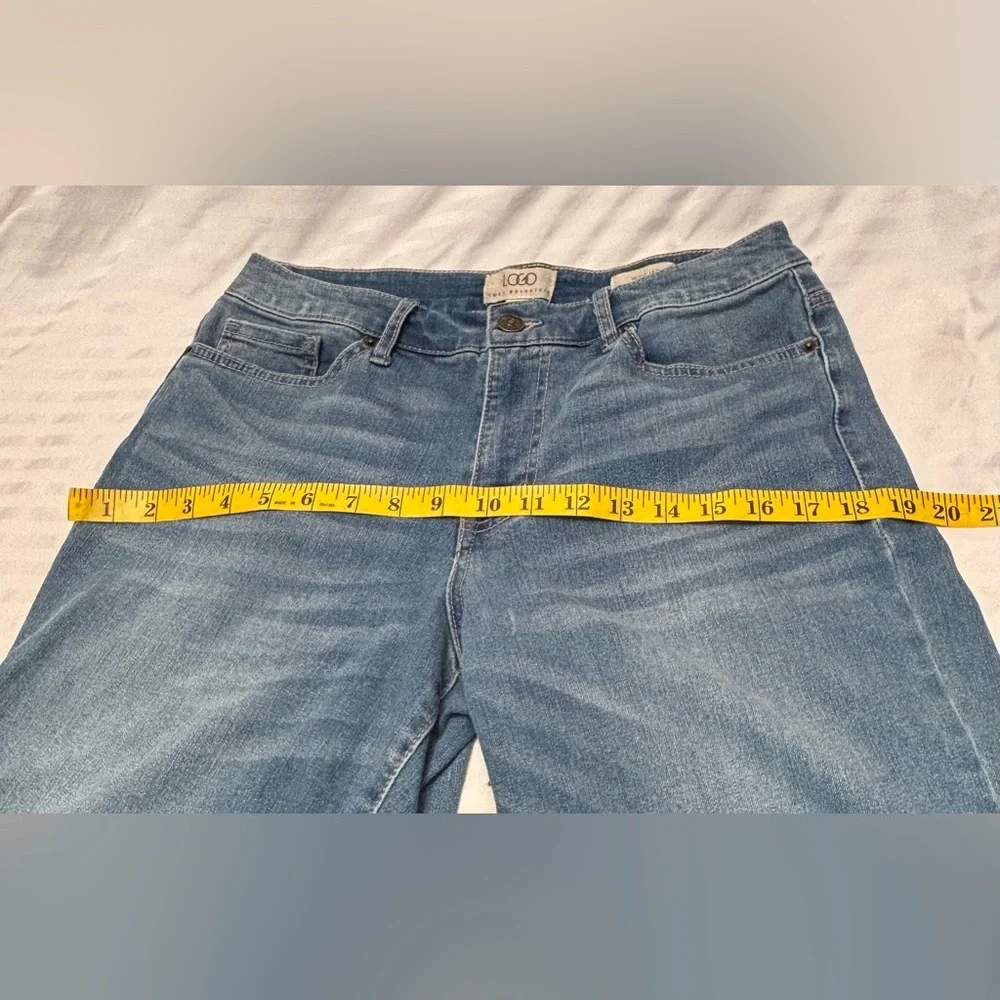 Logo by Lori Goldstein Jeans Size 6P Petite Wide Leg Cropped Raw Hem - Picture 7 of 15